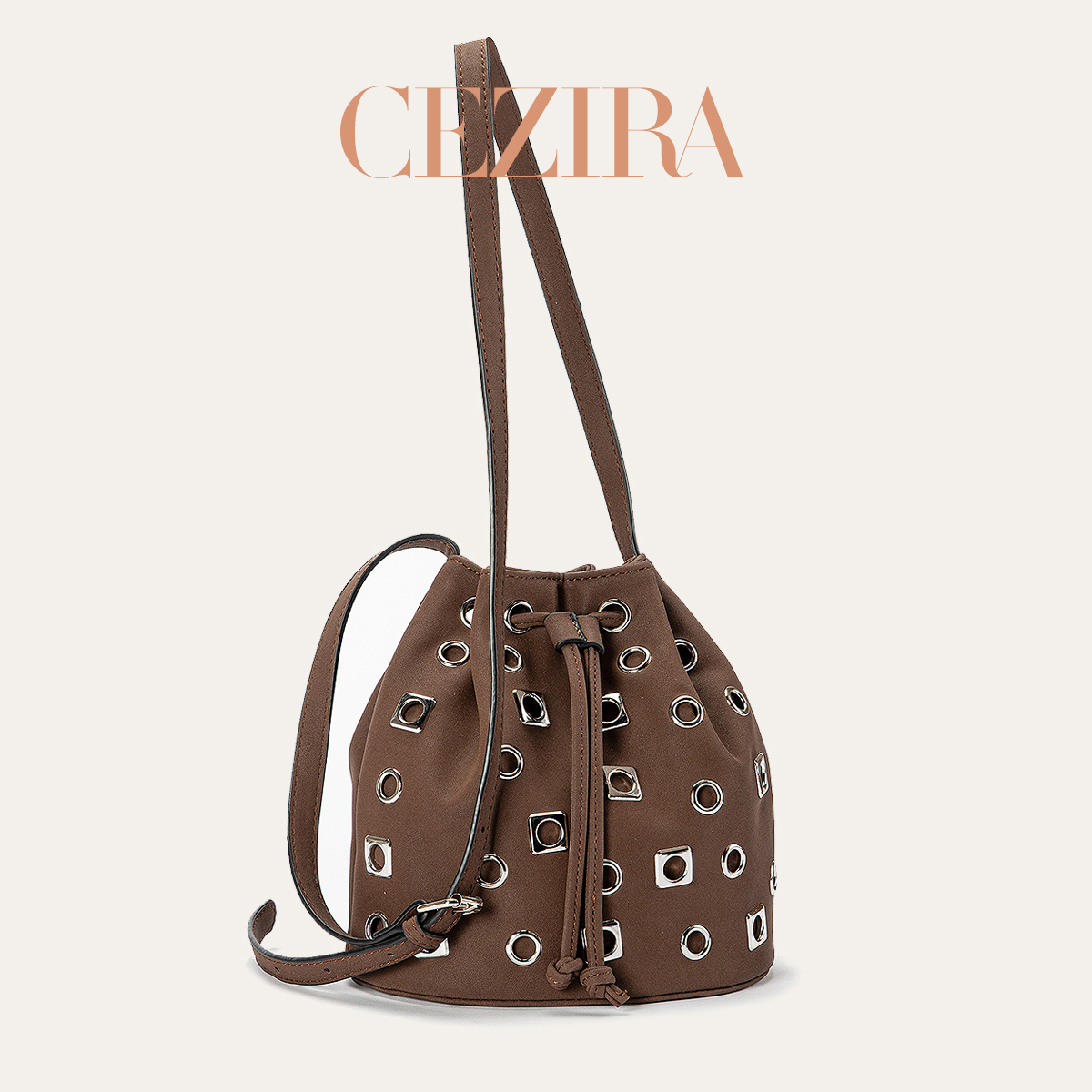 Luxury Bags Vegan Leather - Borsa a secchiello da donna CR