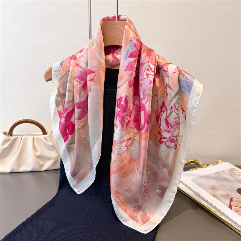 Luxury Bags For Travel - Sciarpa quadrata da donna imitazione foulard,
