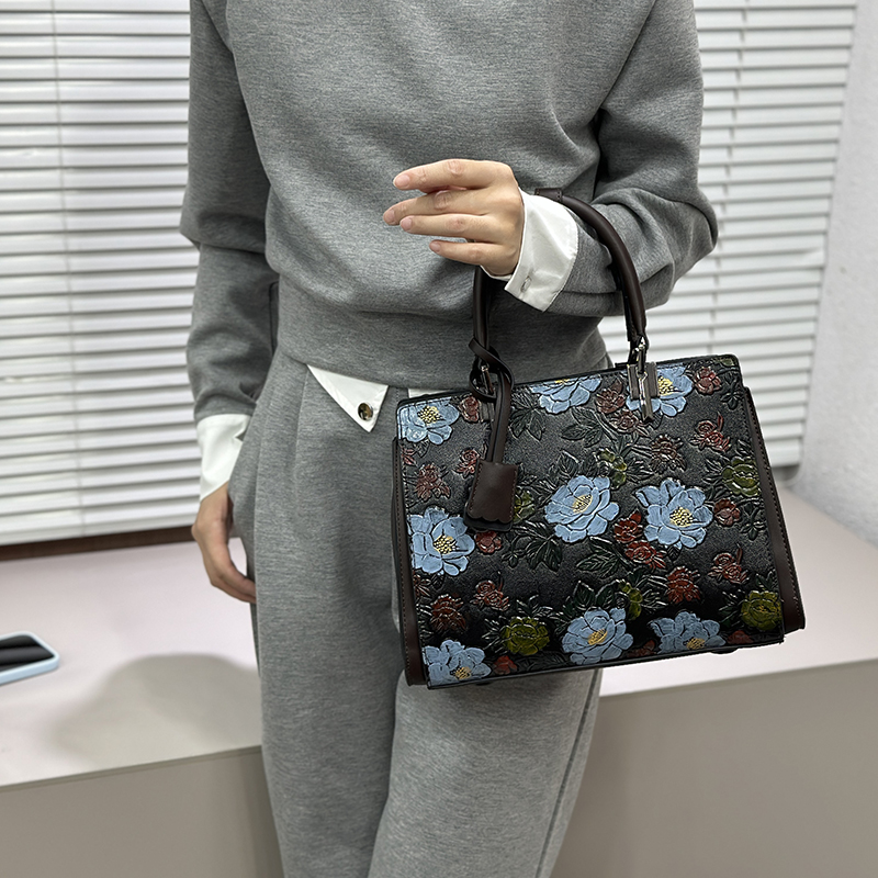 Quiet Luxury Bags Tote - Borsa Tote Vintage con Fiori in