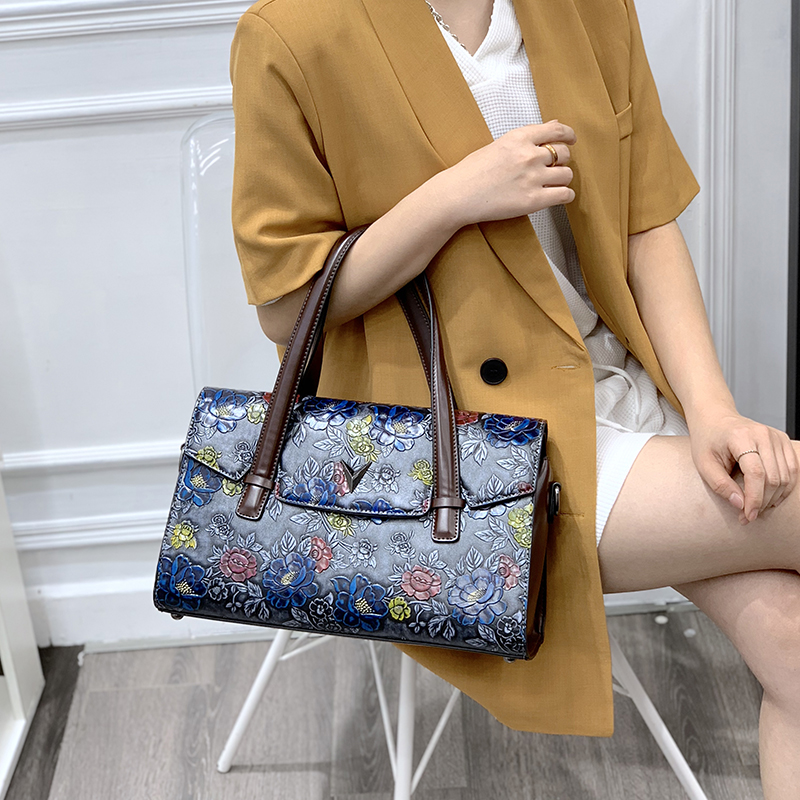 Luxury Bags Vegan Leather - Borse Vintage con Fiori in Rilievo